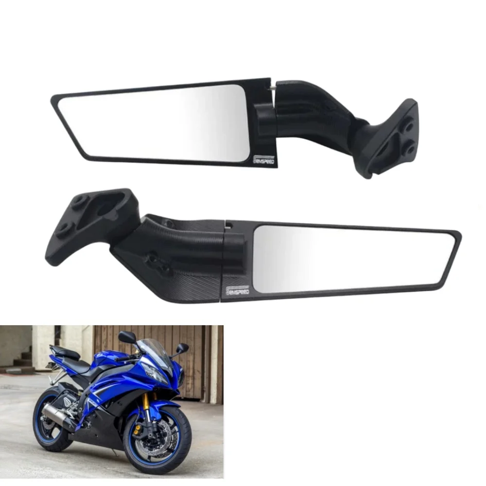 High-definition rearview mirror with anti-reverse function, suitable for Yamaha R6, R3, and R1 vehicles. High-quality accessory.