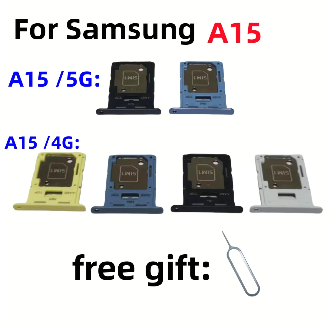 SIM Card SD Card Tray chip slot drawer card Holder For Samsung Galaxy A15 SM-A155F/M/DSN A1560 A156B/DSN drawer chip card tray