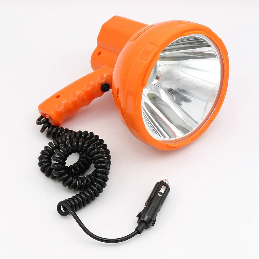 12V50W LED Handheld Spotlight For Car's Cigarette Lighter & External 12V Battery