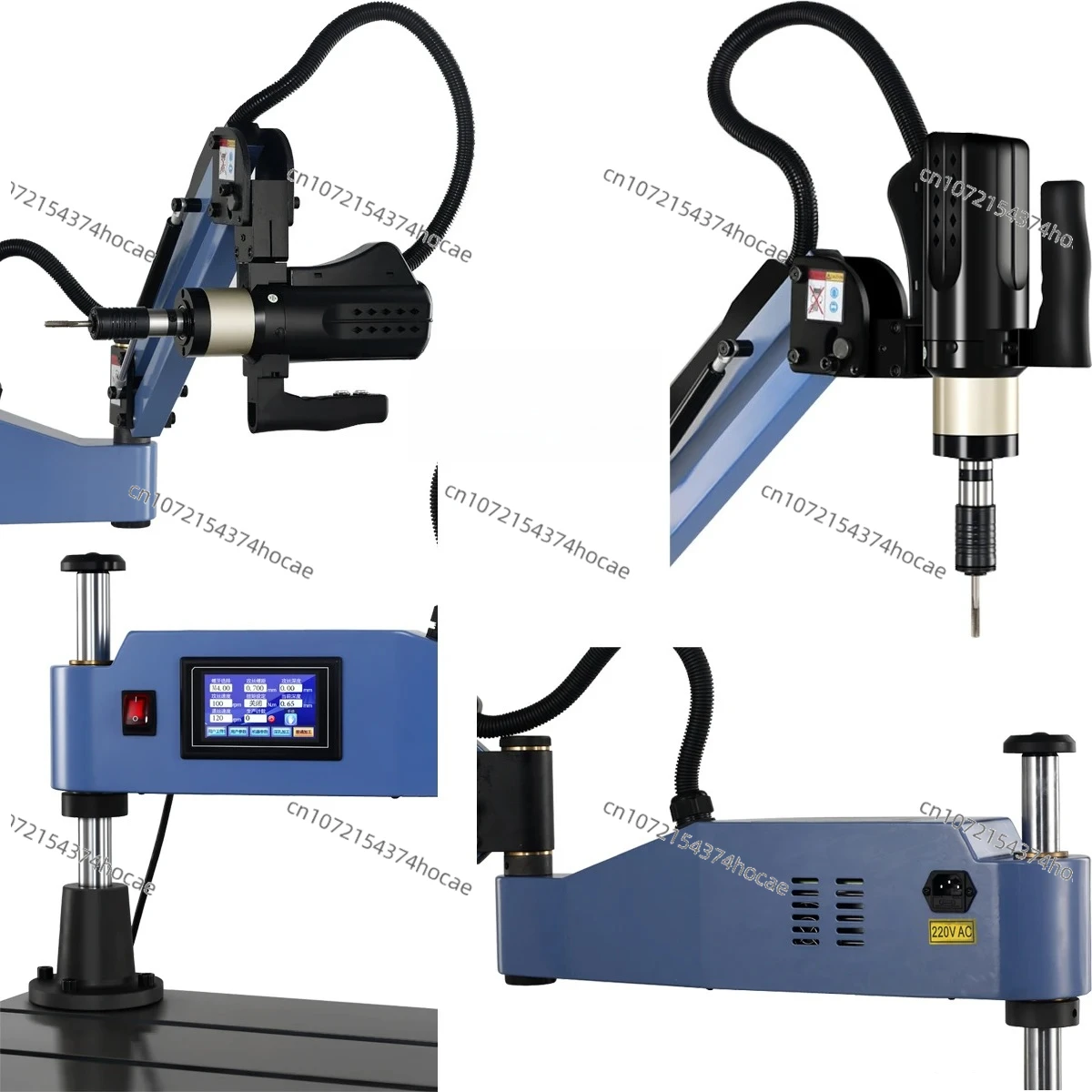 Universal Easy Arm Touch Screen Electric Auto Tapping Machine 375-1000RPM M3 M12 M16 M20 Threading Powel Tool With Chucks