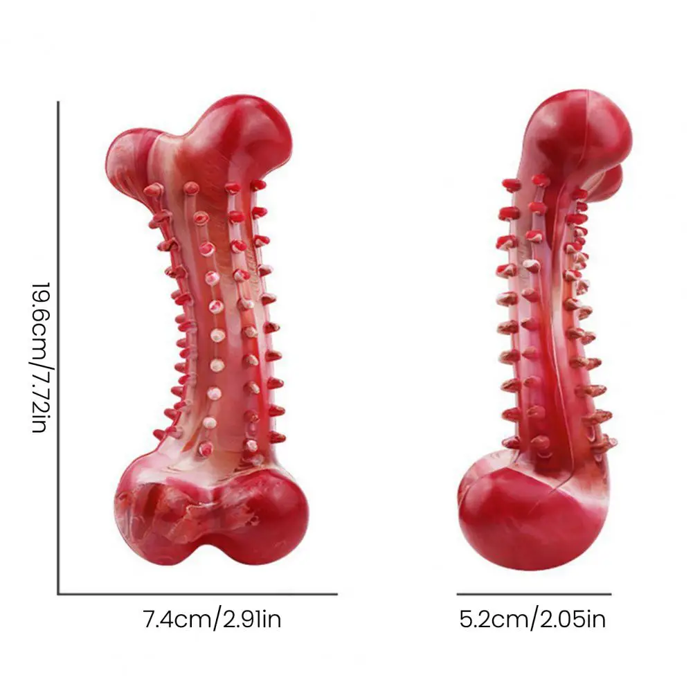 Natural Rubber Chew Toy  Dogs Dental Cleaning Bone with Beef Flavor Teething Relief Safe Dog Toy for Large Breeds