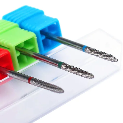 Imagen 2 del producto Broca de carburo de tungsteno para uñas, fresa giratoria, cortador de uñas, máquina de taladro eléctrico para herramientas de manicura y pedicura, 10 Uds.