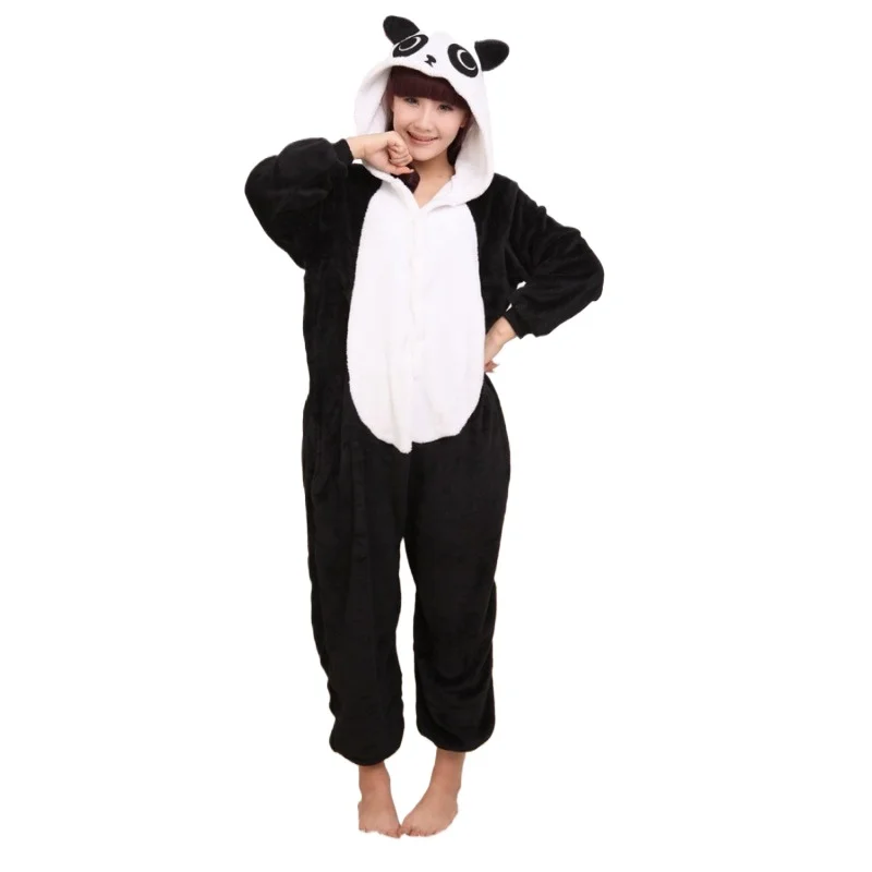 Panda Cartoon Pajamas Onesies For Adults Women Men Animal Pyjamas Jumpsuits Christmas Halloween Cosplay Party Costumes