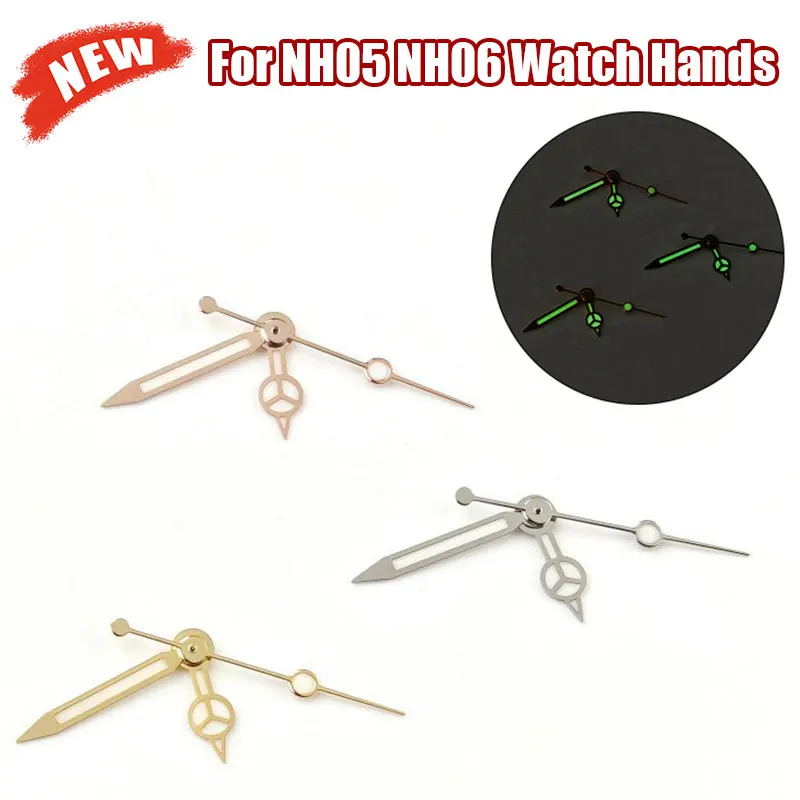 Für NH05 Roségold/Silber/Gold Uhrzeiger für NH05 NH06 Uhrwerk, grün leuchtende Uhrzeiger, Ersatzteile, Zubehör