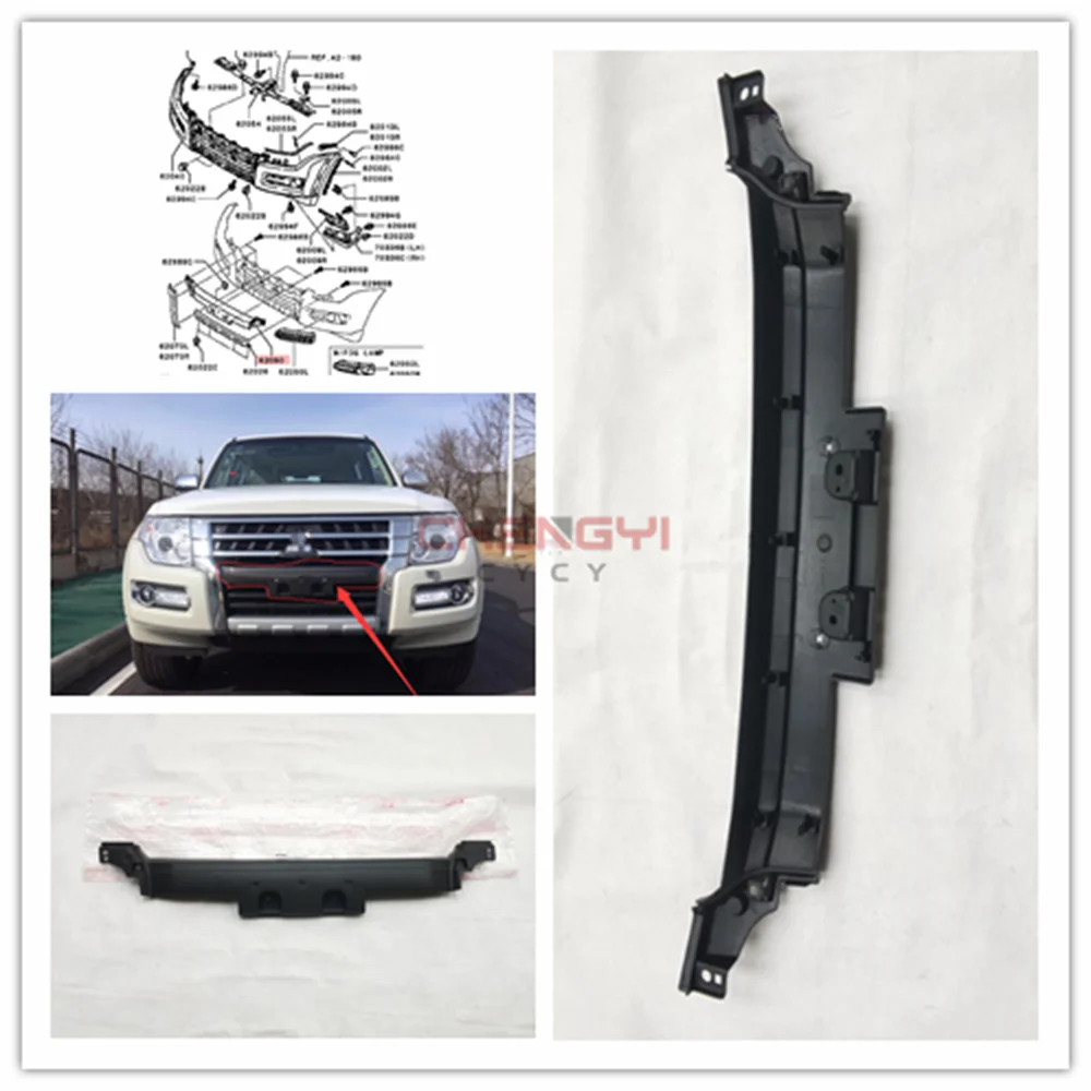 

Front Bumper Upper Decorative Panel License Plate Fixing Plate For Pajero Montero V85W V87W V93W V97W V98W 6405A192HA 6405A192