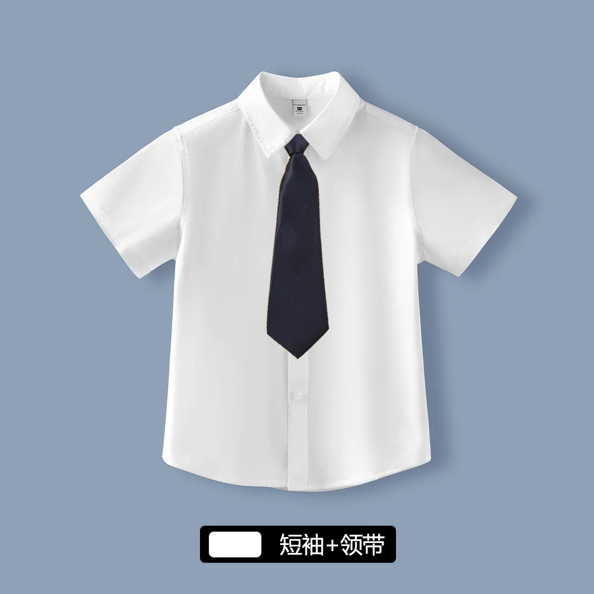 

2024 summer spring new Boys School white Shirt short jk thin Sleeve blouse 100% cotton Casual Outdoor teenagers 4 to 12 year