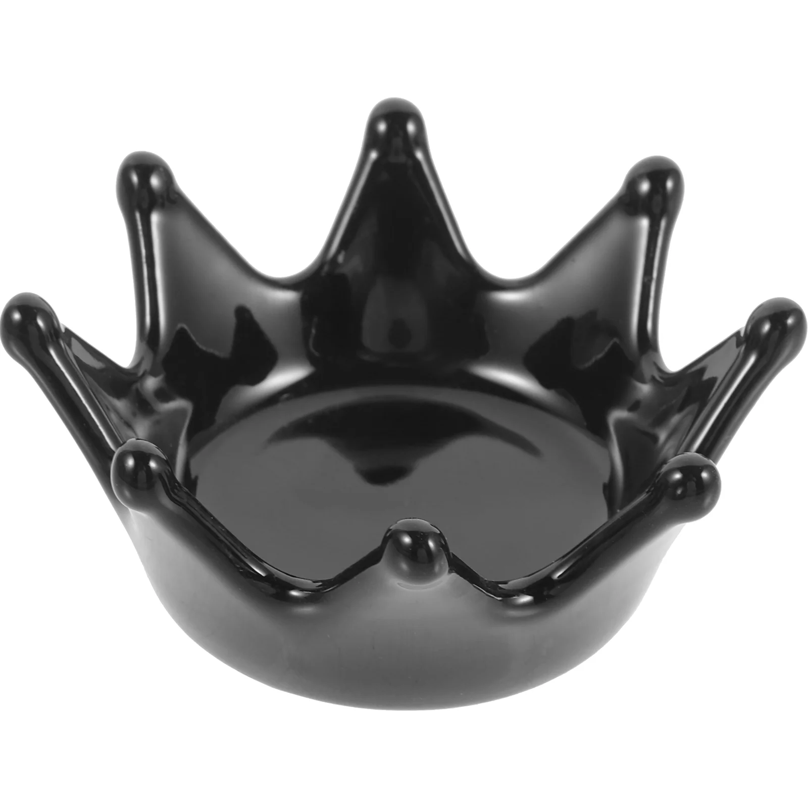 Decoration Personalized Crown Jewelry Storage Dish Ring Holder Trinkets Tray Organizer Black Display