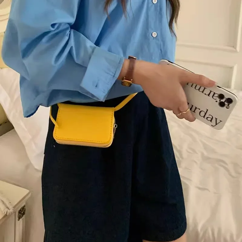 New Fashion Women Shoulder Bags Mini Solid Color Small Bag Korean Style Leisure Versatile Crossbody Bag Lipstick Bags Waist Pack