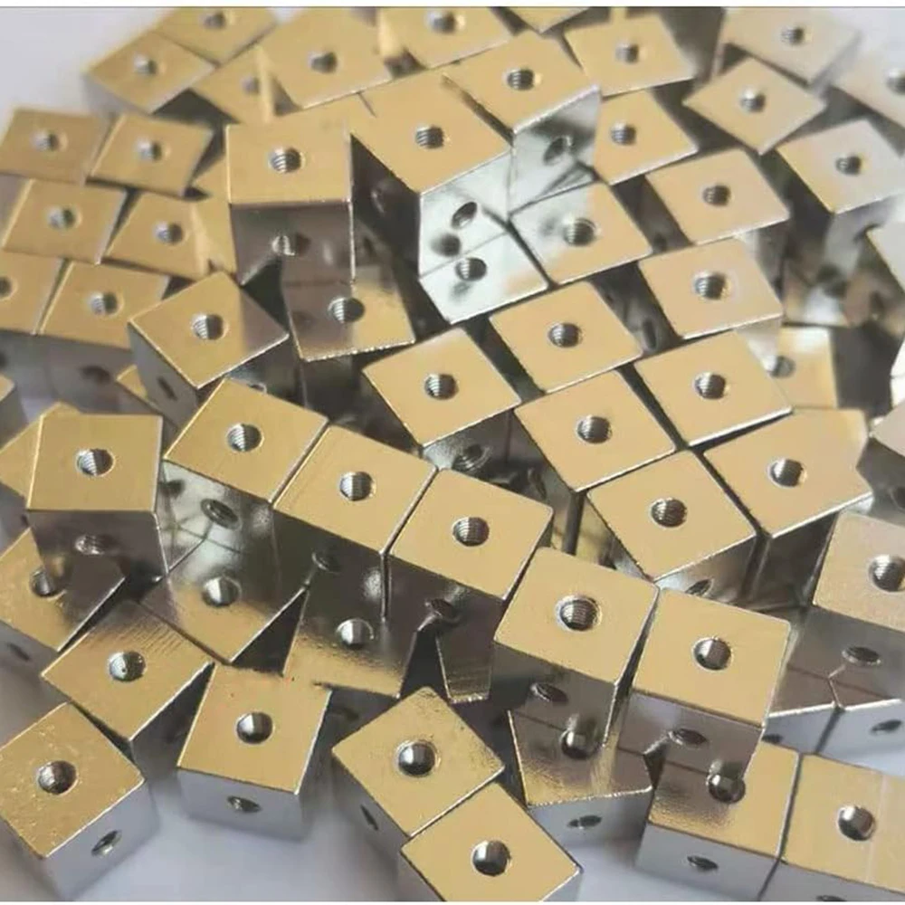 Aluminum Cube Connector Nut Multi‑Direction Threaded Block for Rotating Light Box Acrylic Frame Assembly