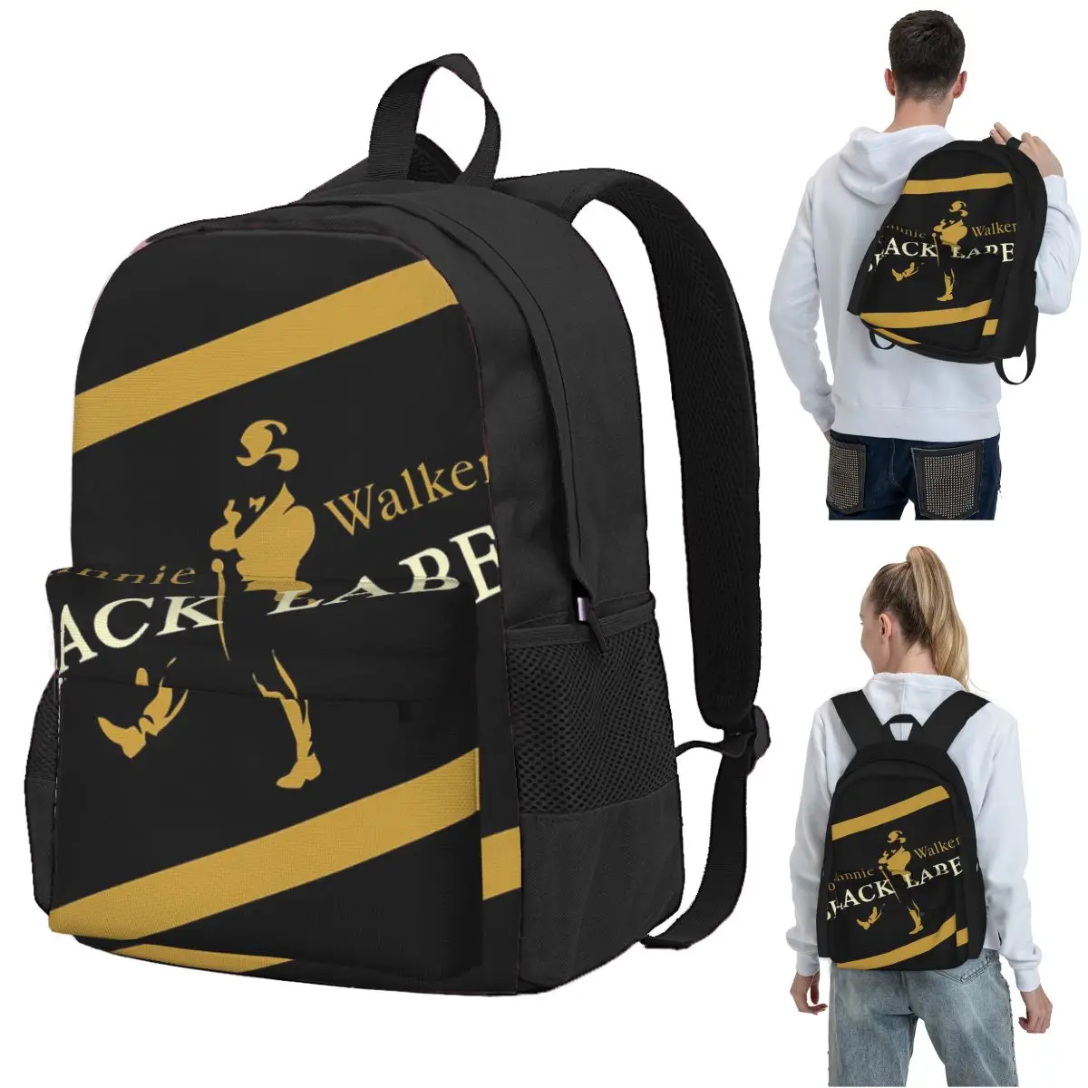 Johnnie Walker Backpack Student BookBag Children School Bag Computer Shoulder Bags for Boys Girls