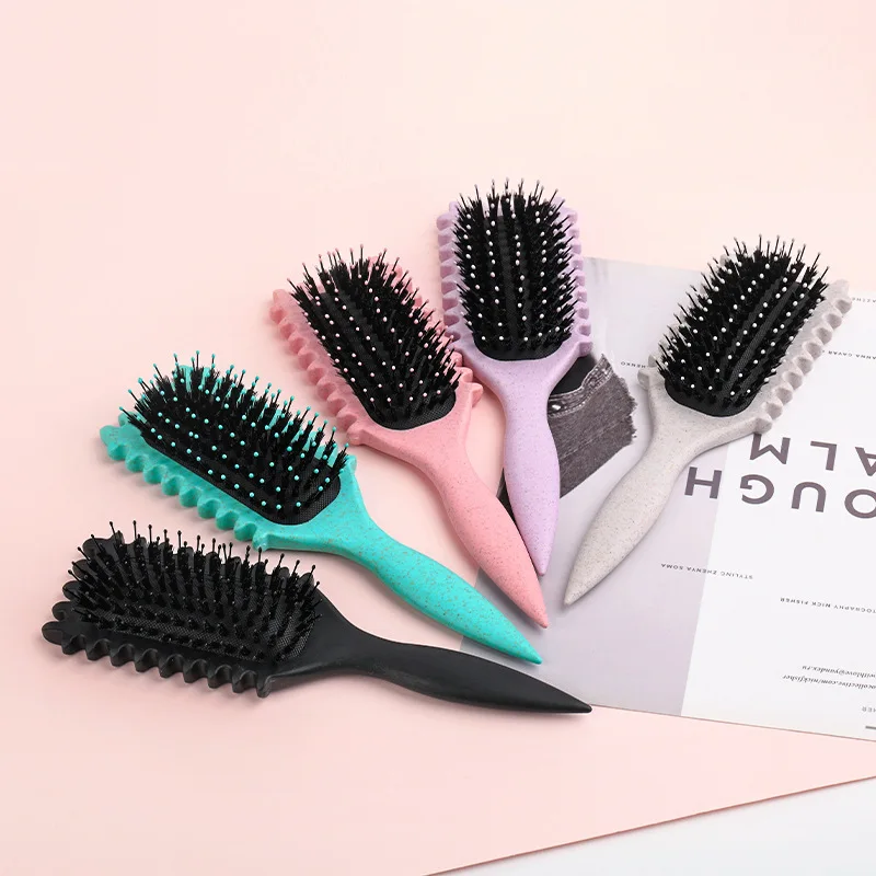 Curl Define Styling Brush Boar Bristle Detangling Hair Brush Tangled Hair Comb Shaping Defining Curls Barber Styling Tool