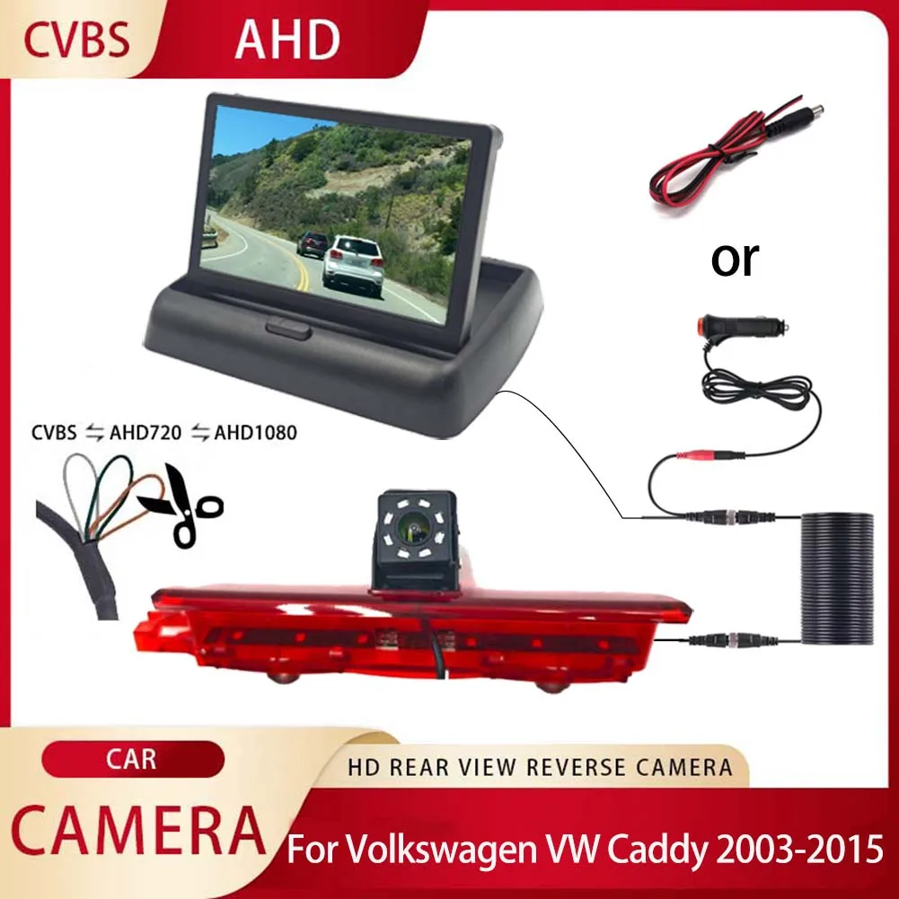 Car Brake Light Rear View Reverse Camera Waterproof Night Vision For Volkswagen VW Caddy 2003-2015 2014 2013 2012 2011 2010
