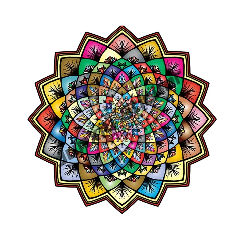 Creative Decal Warm Mandala Vinyl Waterproof Sticker Decal Car Laptop Wall Window Bumper Sticker Car Accessories KK10cm