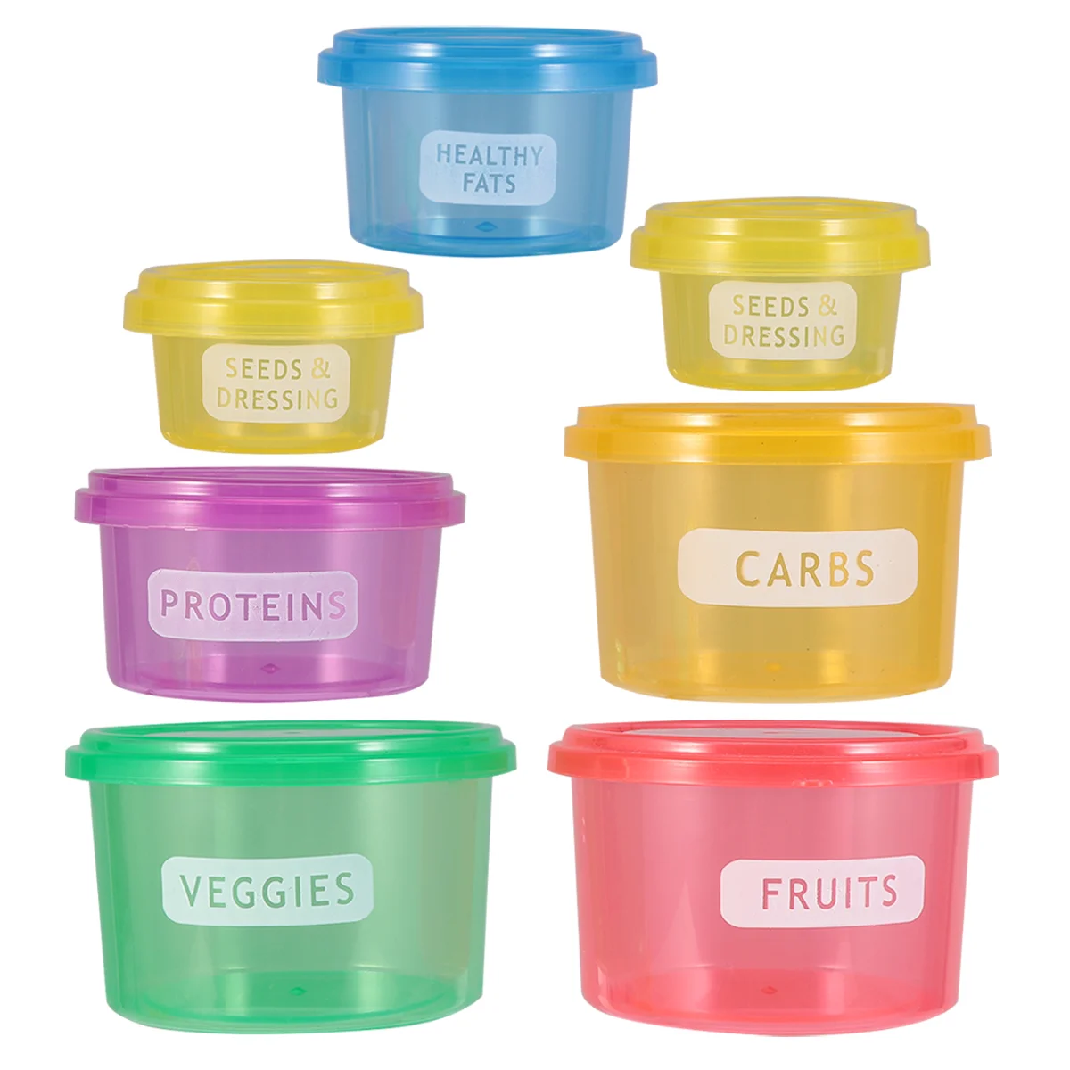 1 Set 7 Pcs Diet Portion Control Containers Fresh-keeping Food Box Multifunctional Food Storage Case (Below 300ml)