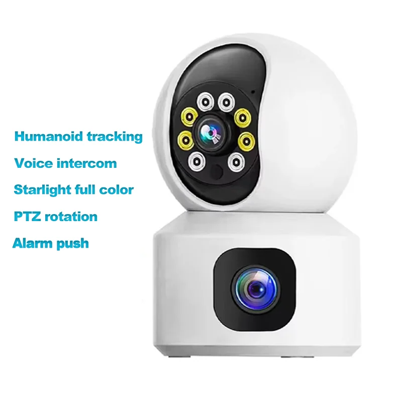 ICAM365 4K 8MP عدسة مزدوجة 6MP واي فاي IP PTZ قبة داخلي تتبع تلقائي اتجاهين مراقبة أمن الصوت اللون للرؤية الليلية