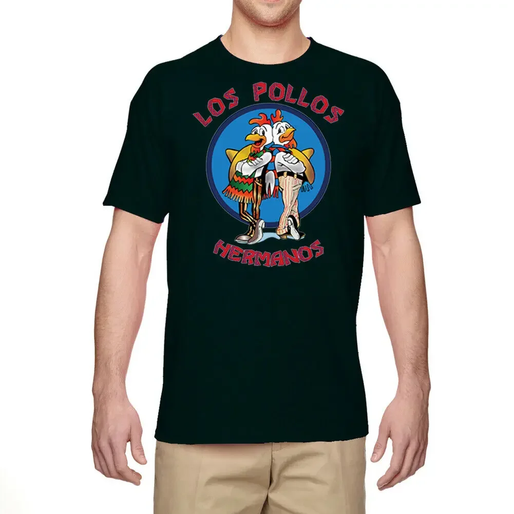 Men T-Shirt Funny Los Pollos Hermanos Graphic Tee Cotton Short Sleeve Top Shirt Custom Aldult Teen Unisex Digital Printing