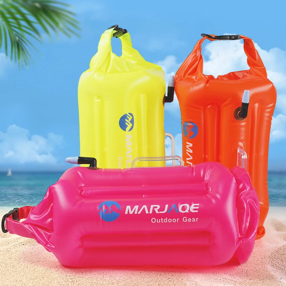 20L Tow Float Dry Bag with Adjustable Waist Belt Air Dry Bag Device Buoy with Storage Room Swim Buoy for Boating Fishing Camping