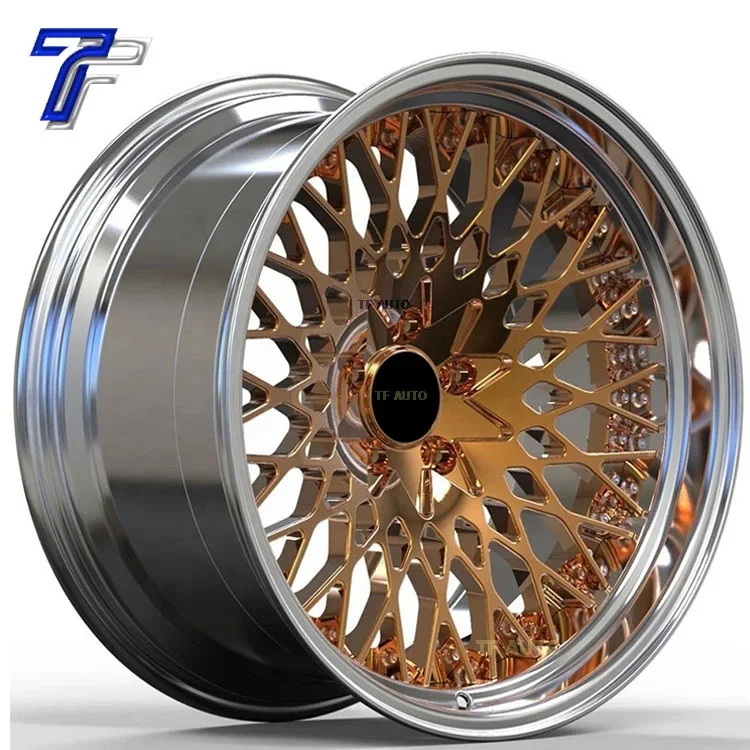 Chrome Gold Barrel 5x114 120 Forged Car Alloy Wheels Polish 2 3 Split Pieces Rims for Porsche911 i6