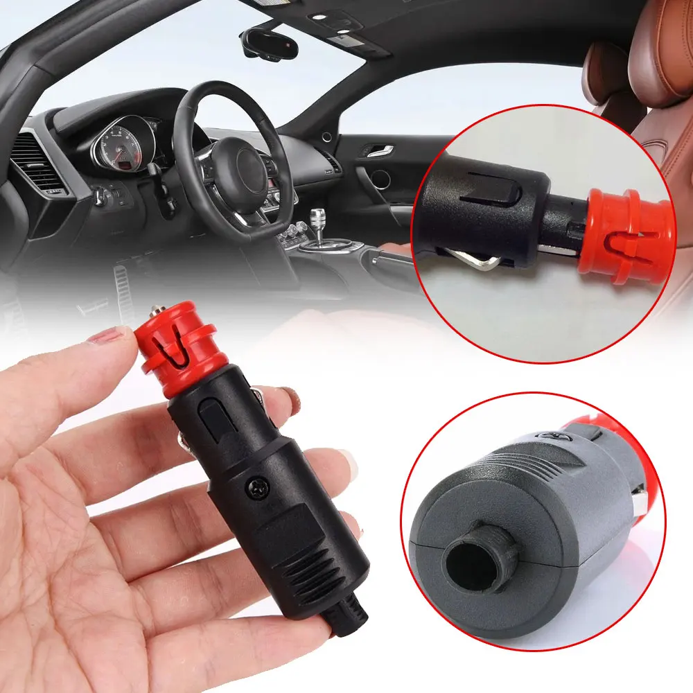 

Red 12V-24V Car Cigarette Lighter Plug Socket Power Plug Connection Cigaret Socket Adaptor Male Plug Car Universal Accessories