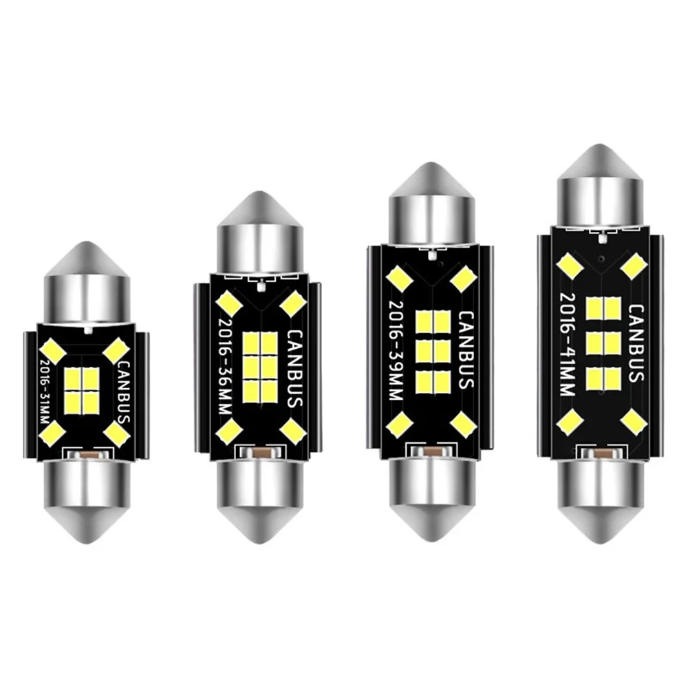 

2 шт, C5W C10W C3W Canbus 31mm 36mm 39mm 41mm 10 - SMD2016 автомобильные светодиодные лампы с обманкой, лампочка для салона