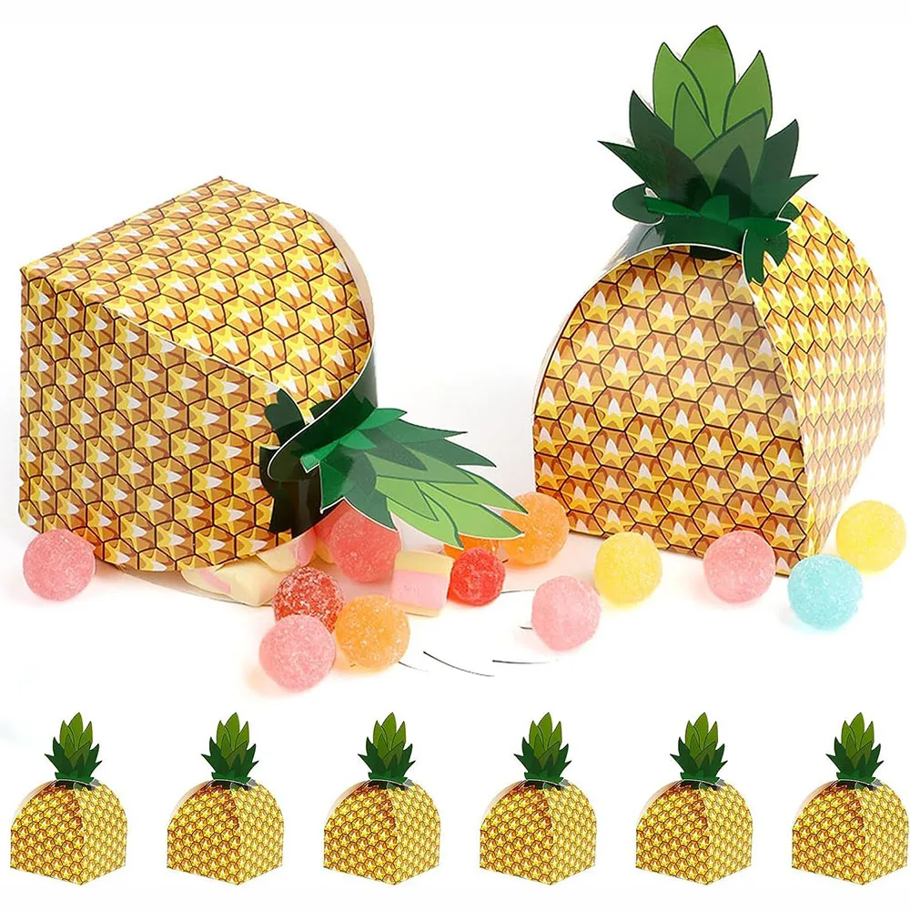 

Pineapple Favor Boxes Small 3D Gift Boxes Goodie Boxes for Tropical Hawaiian Luau BBQ Summer Beach Pool Fruit Candy Boxes Party