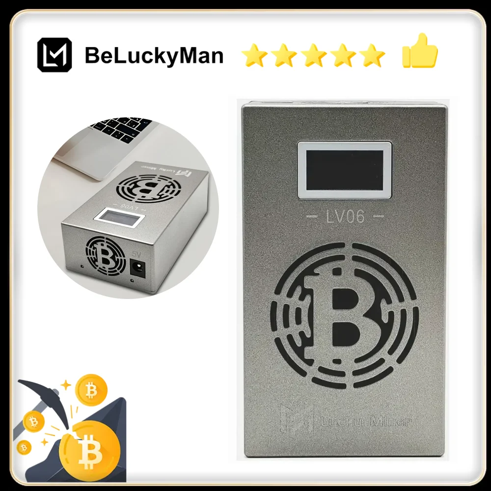 Bitcoin Miner Lucky Miner LV06 500GH/S BM1366 13W BTC BCH BSV DGB SHA256 Solo ASIC Mining Silent Miner Machine Lottery Miner