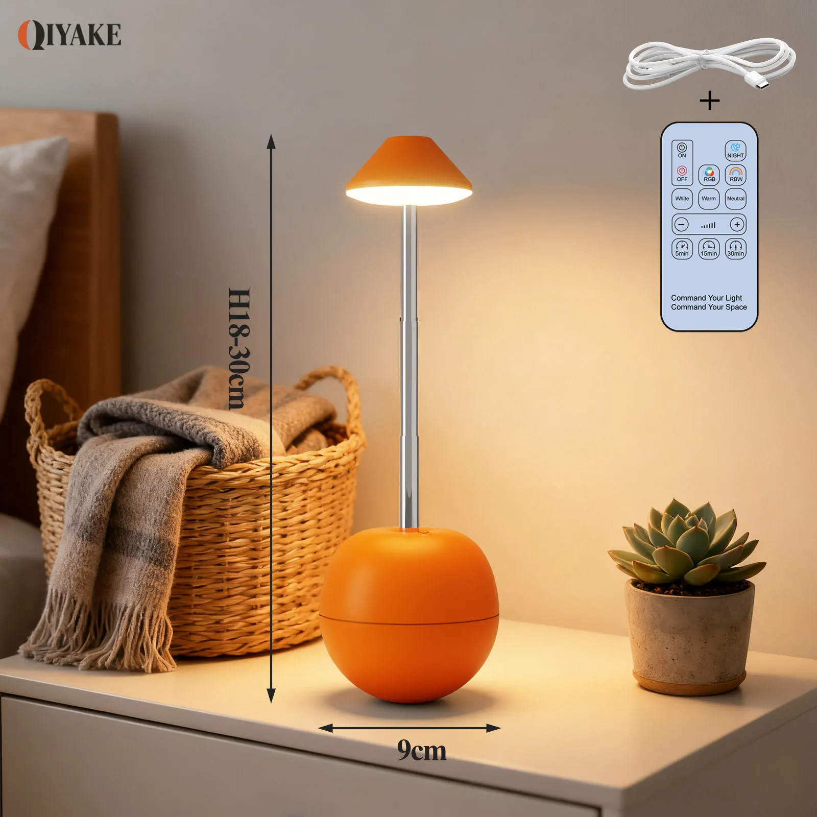 

LED Touch Desk Lamp with Remote Control Adjustable Height Desk Light RGB Light Suitable for Living Room Bedroom Bedside Lamp