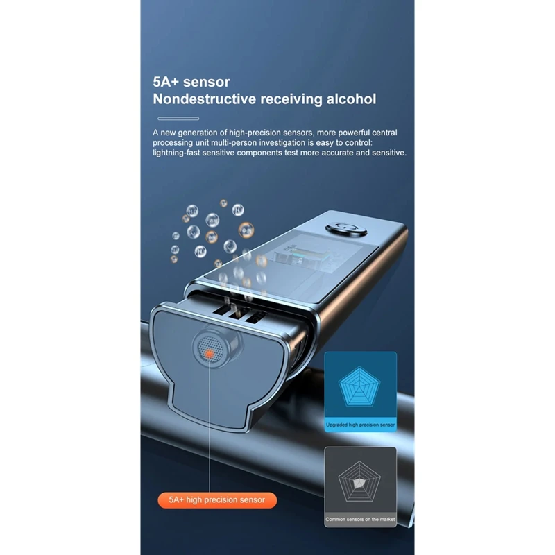 Non-Contact Alcohol Tester with LED Digital Display C09 Alcoholmeter Alcohol Tester TYPE-C Chargeing Diagnostic Tool-A74P