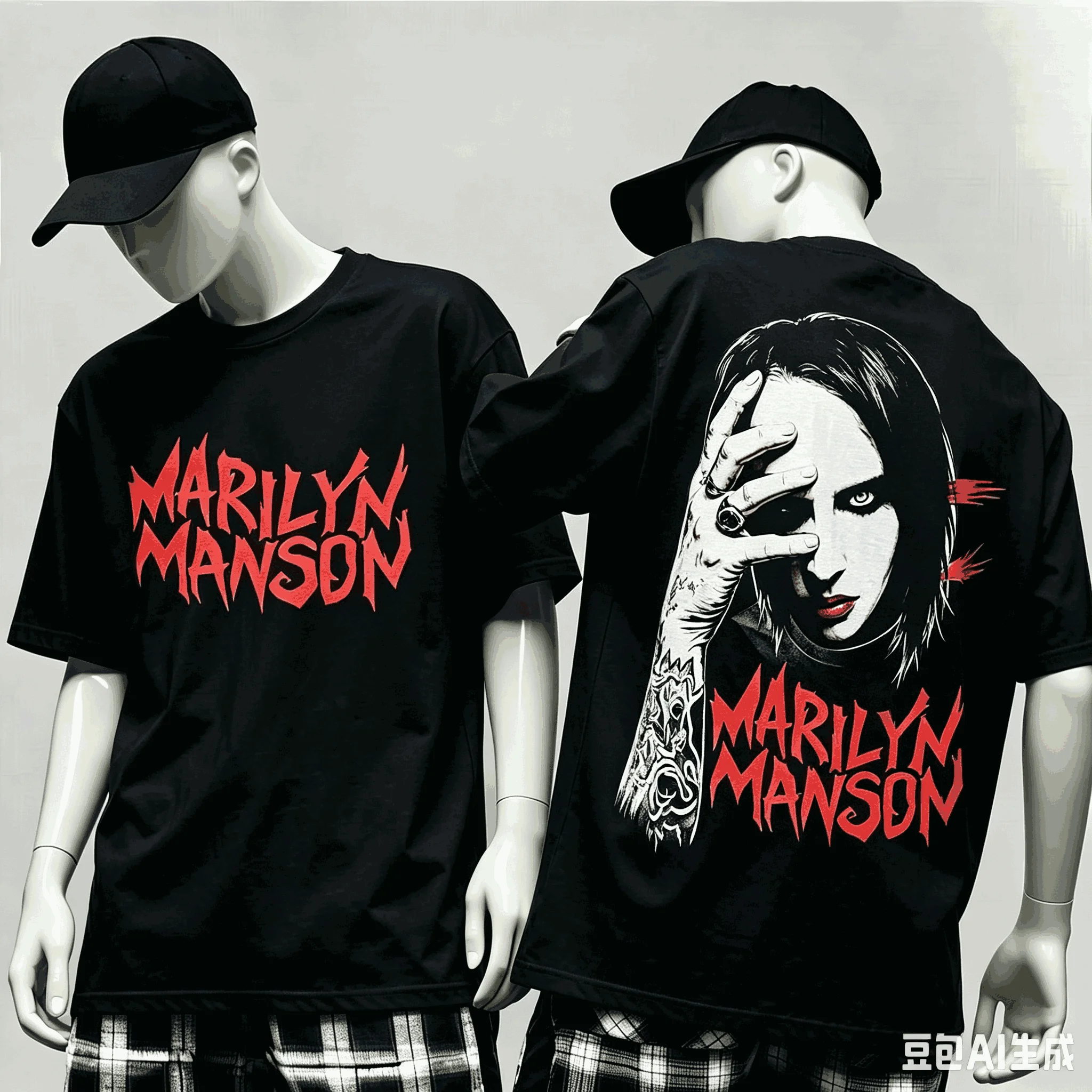 Marilyn Manson Unisex Fashion Street Casual Tee, Classic Loose Cutting Comfort Daily Wear Shirts, Stylish Unique Oversized soft