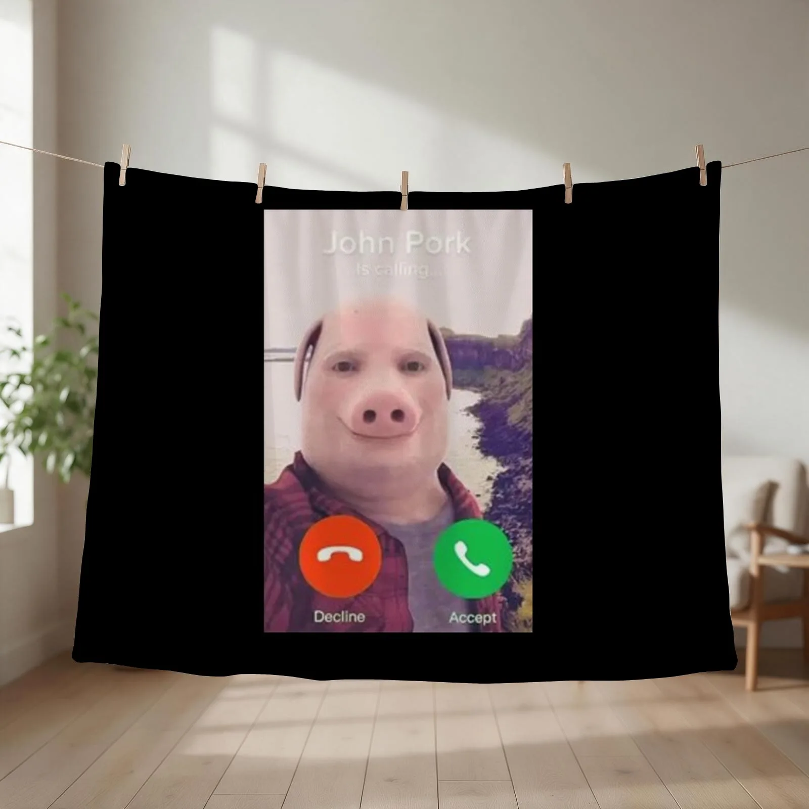 John Pork Is Calling Meme Throw Blanket Camping Multi-Purpose Moving Quilt Blankets