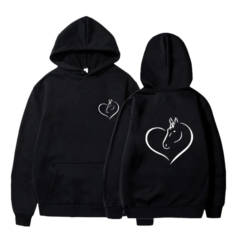 Fashionable women's casual hoodie printed breathable pullover with pockets, creative style long sleeves, Asian sizes