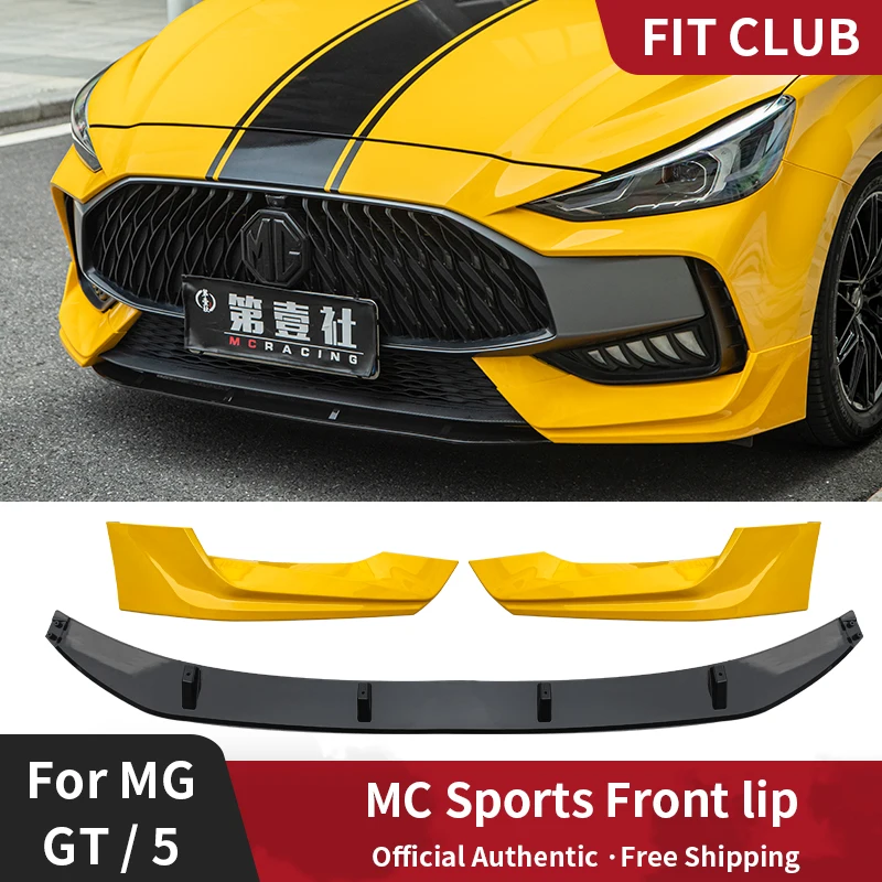 

3PCS Original car color PP Front Bumper Body Kit Spoiler Chin Spoiler Front Bumper Lip Fit For MG GT MG5 2021 2022 203 2024