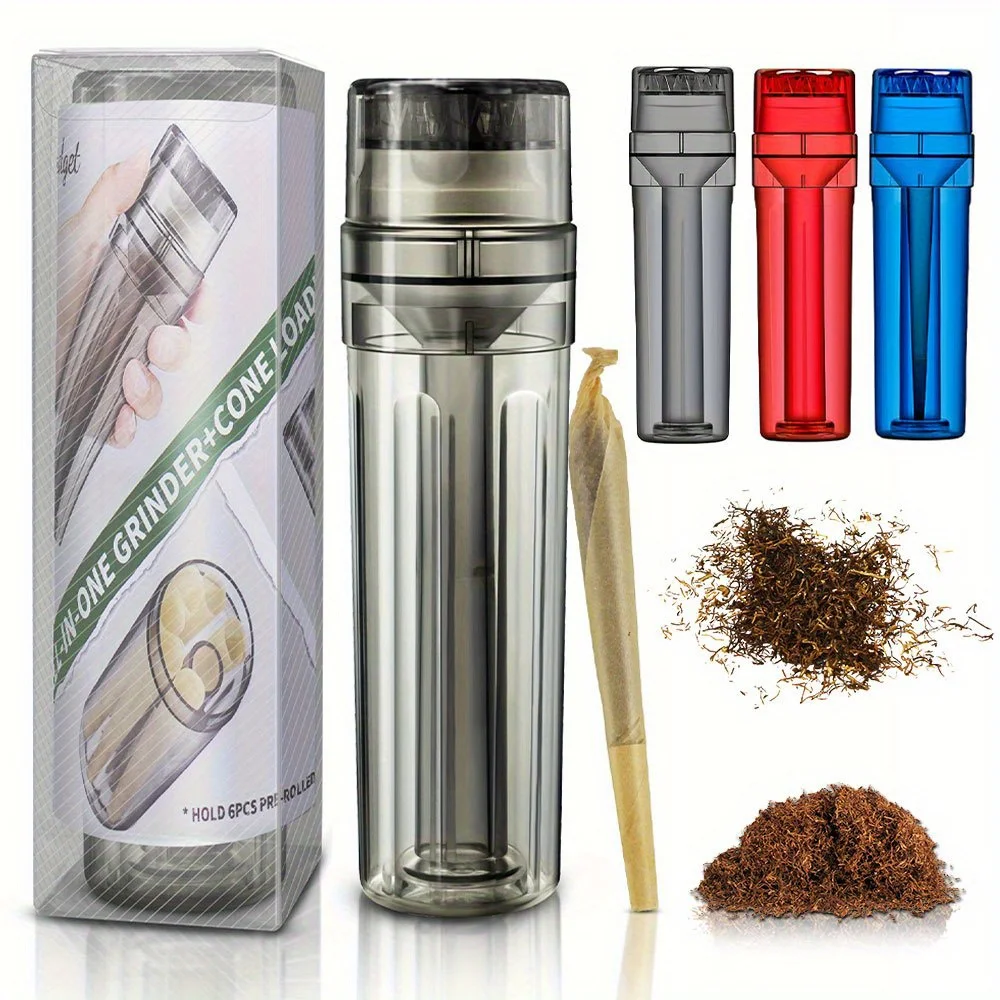 2 in 1 Tobacco Filling Cone Rolling Grinder with 110mm Roll Paper Horn Tube Cigarette Smoking Accessories Home Spice Grinder