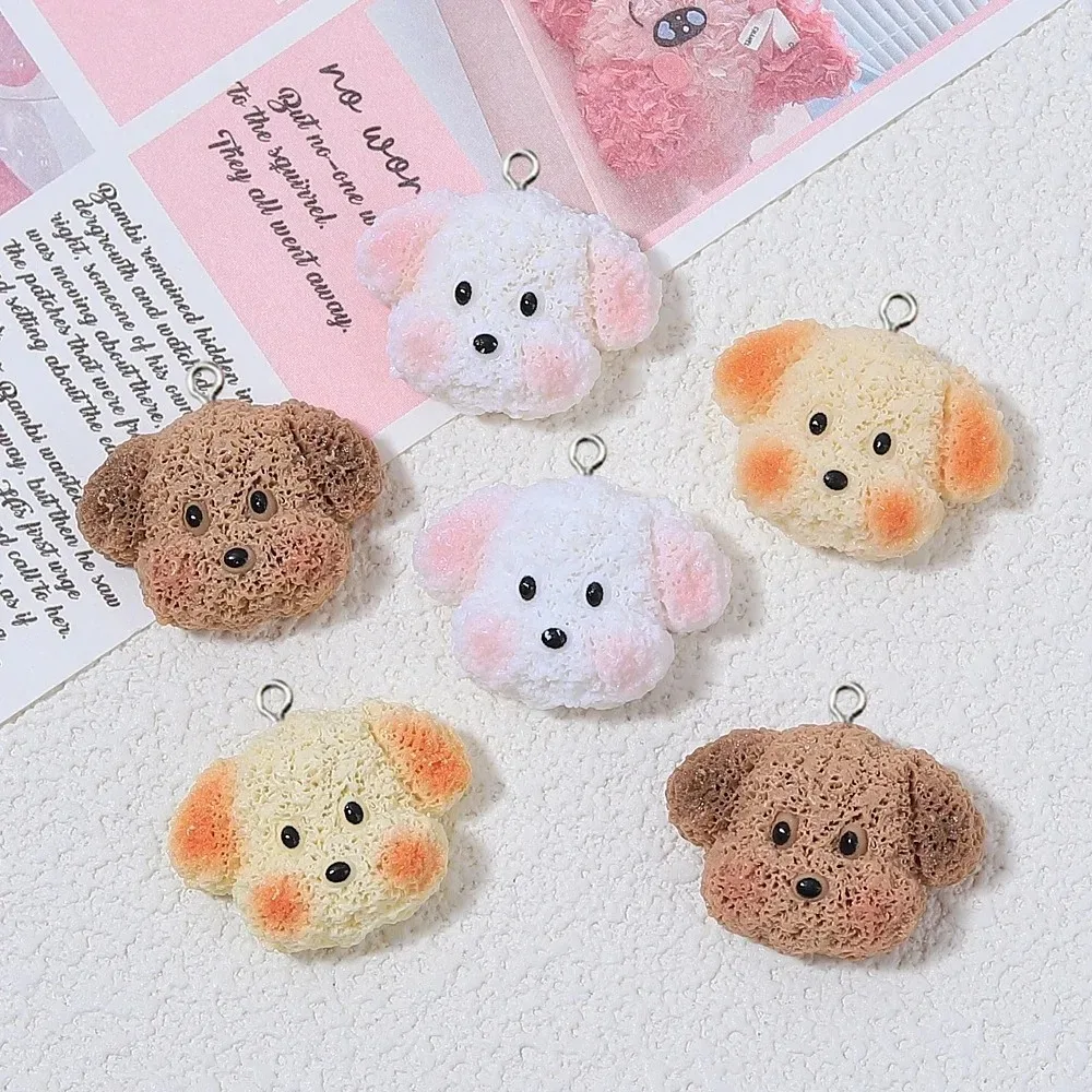 10Pcs Lovely Dog Cookie Resin Charms Puppy Animal Pendants DIY Handmade Jewelry Making Accessories for Earrings Keychains