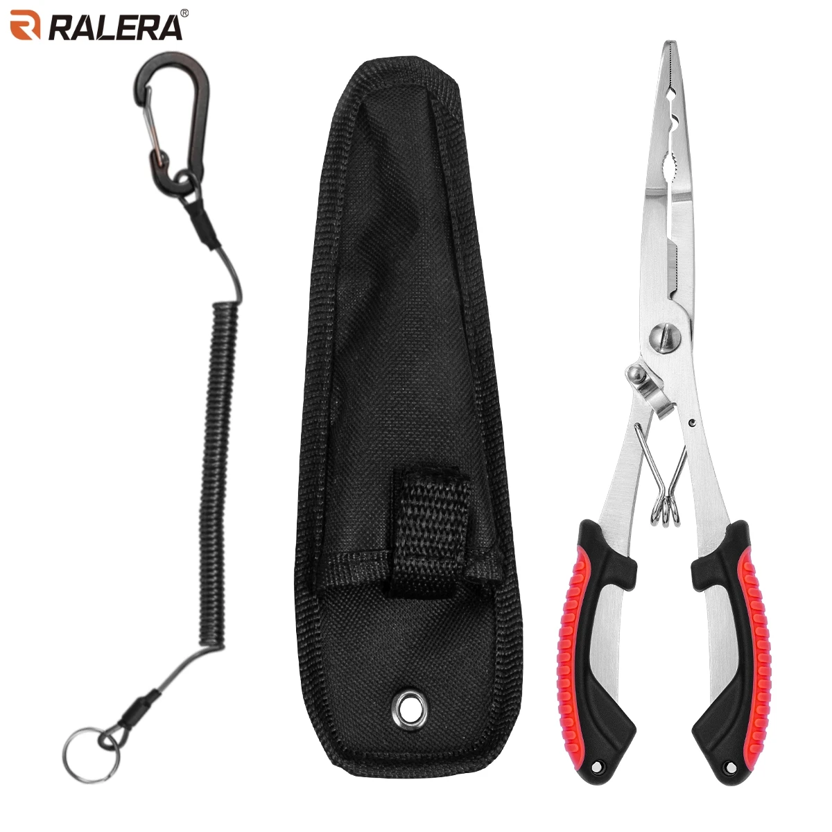 

Stainless steel fishing pliers multi-functional lure pliers, with hanging rope and storage bag, portable outdoor fishing design