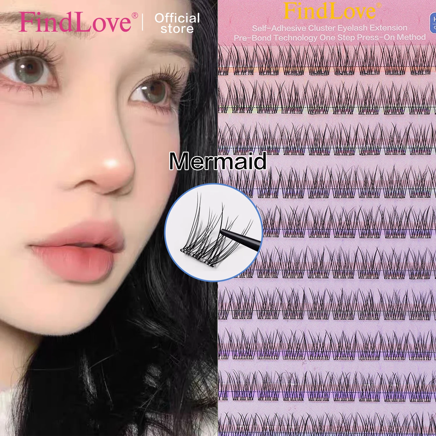 

Findlove 120Clusters Handmade Fish Tail Wispy Natural Style 10Rows Big Capacity Can Reusable 2-3tims Easy Remove Glue Free Lash