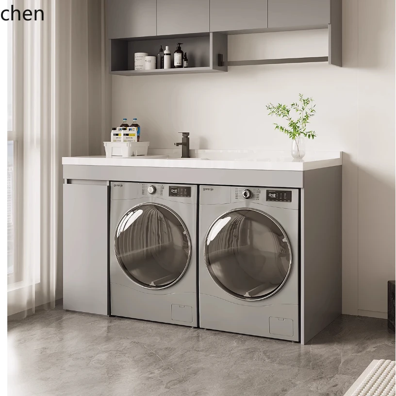 honeycomb aluminum double washing machine cabinet dryer laundry cabinet balcony cabinet combination drum integrated