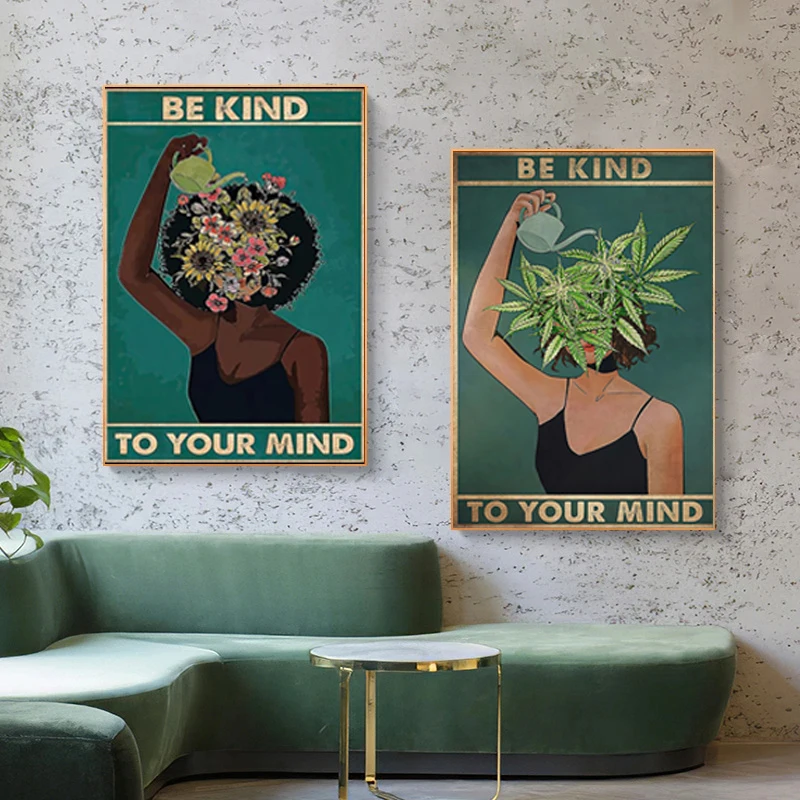 Retro Sheets Wall Art Vintage Pictures Canvas Paintings Be Kind Lose Your Mind Find Your Soul Yoga Posters Home Room Decoration