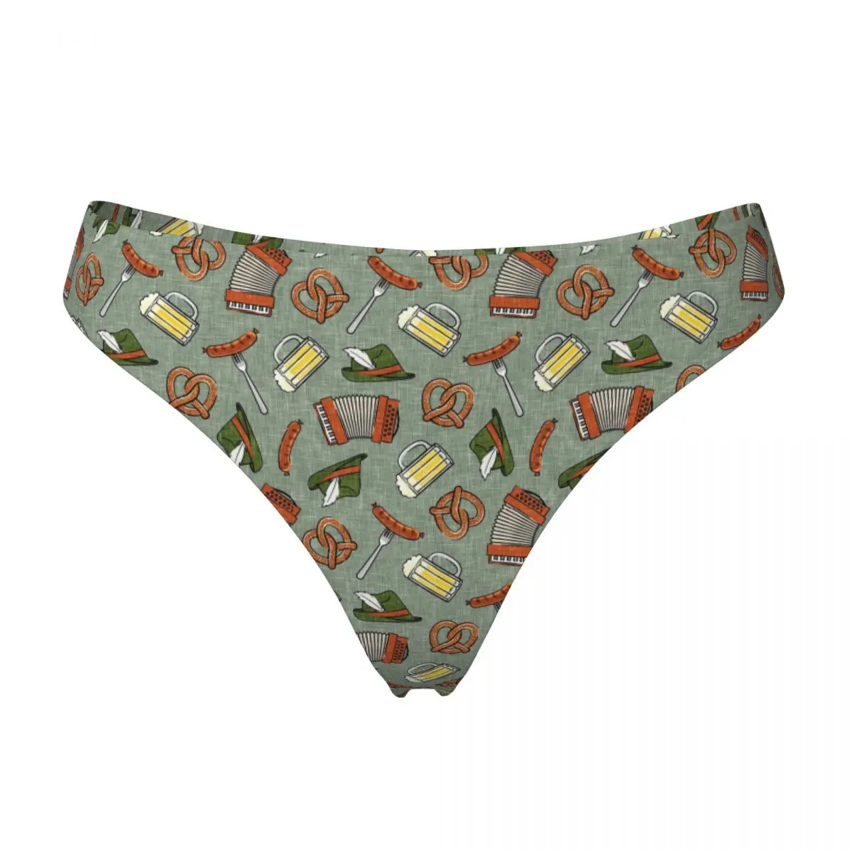Custom Oktoberfest - Sage G-string Panties Breathable Women Stretch Thongs Comfort Underwear