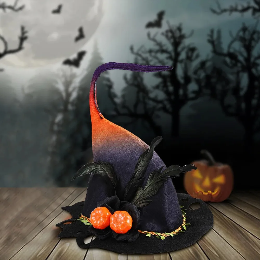 Halloween Pumpkin Shaped Witch Hat Harvest Festival Souvenir Hat Party Props Cosplay Costume Accessory