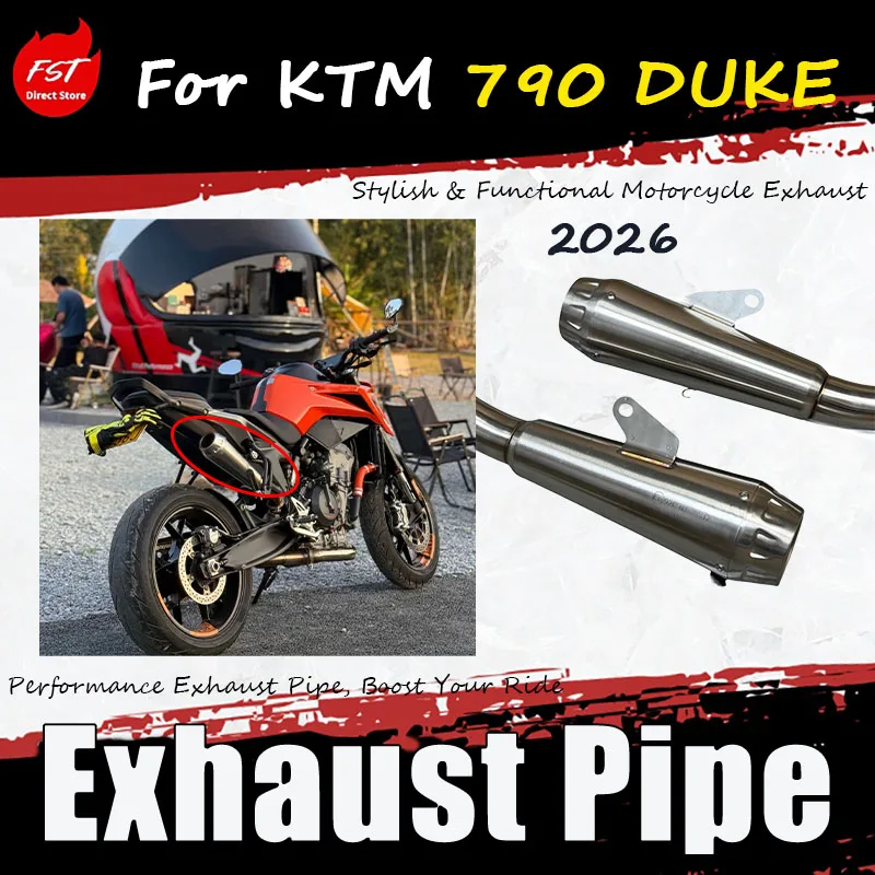For KTM 790 DUKE FST Modified Motorcycle Exhaust Pipe Real Carbon Fiber Stainless Steel Titanium Combined Exhaust Mod Parts