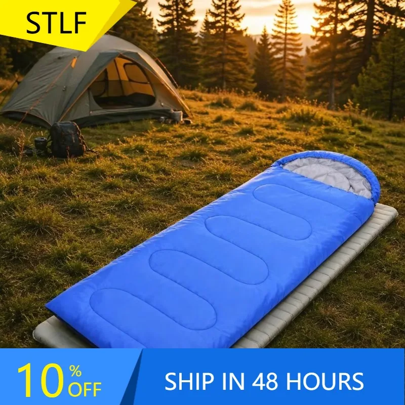 XMSJ YJQX Envelope Hooded Winter Sleeping Bag 170T Polyester Hollow Cotton Portable Foldable For Outdoor Hiking Camping