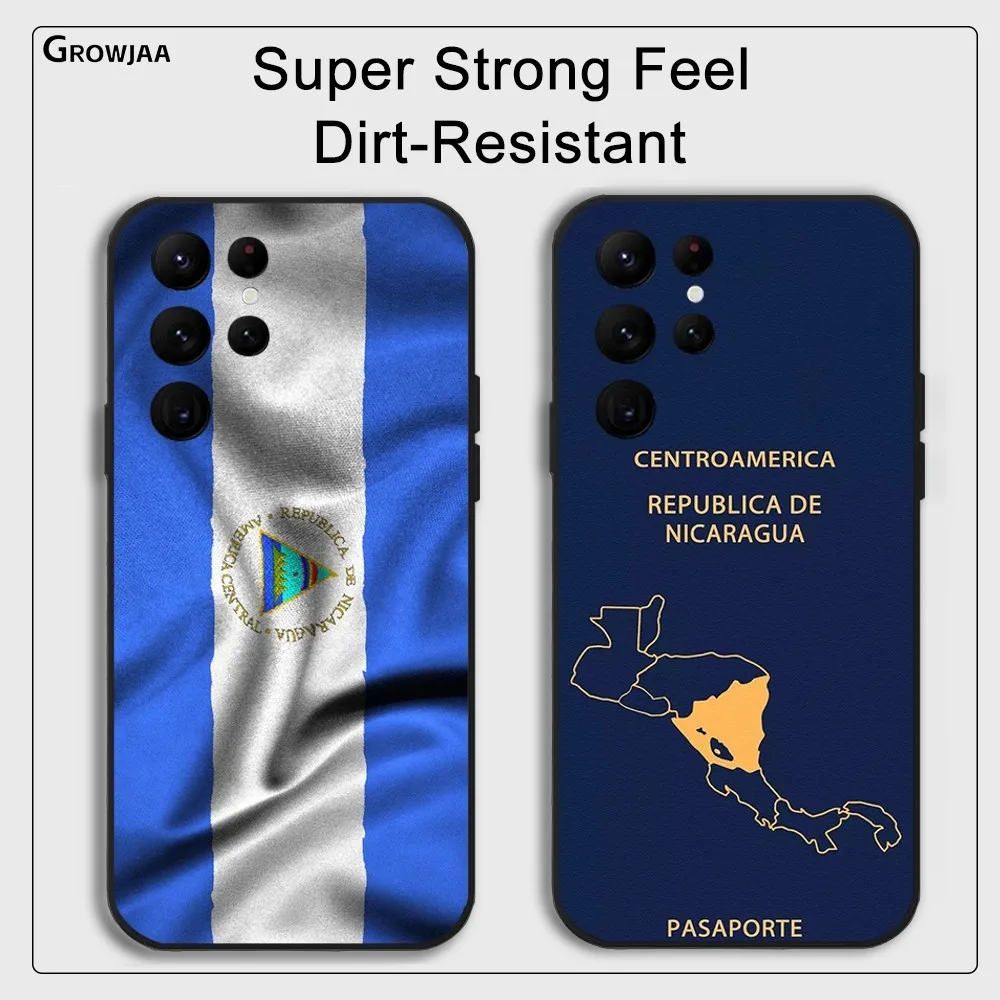 N-Nicaragua Flag Phone Case for Samsung Galaxy S24 Ultra S22 S23 Ultra S21 S20 5G Protective Silicone TPU Funda