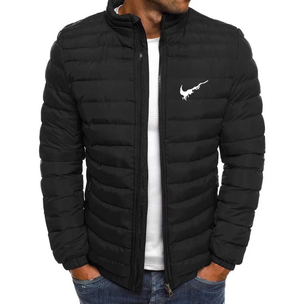 

2024 Winter men's collar business office cotton-padded jacket zipper down cotton-padded jacket light casual warm cotton coat