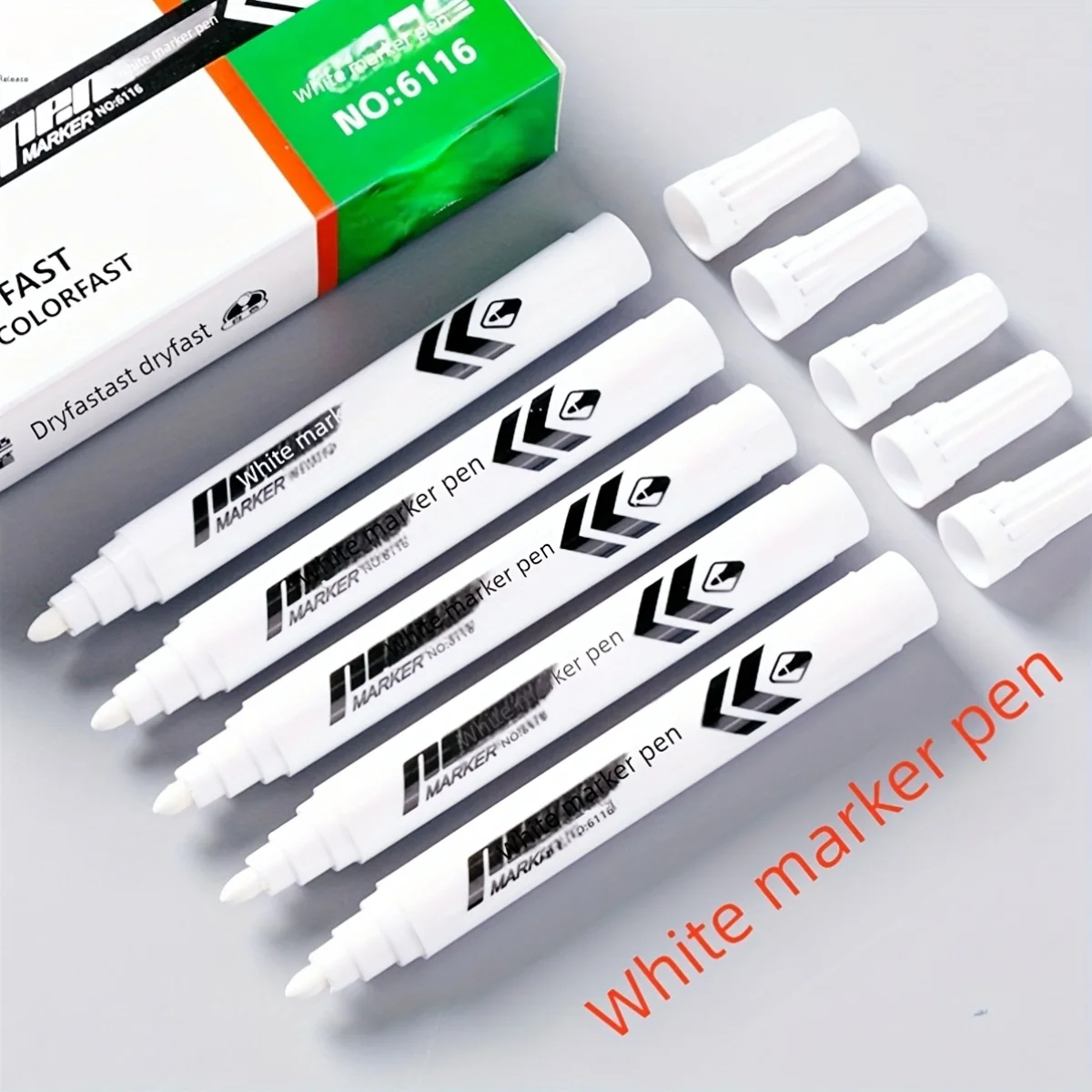 37Pcs Quick-Dry Fade-Resistant White Marker Pen with Oil-Based Ink - Waterproof Fiber Tip for Drawing, Doodling, and Graffiti