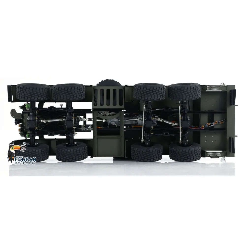 8x8 1/14 RC Truck SLT56 Full Metal Tractor Truck PL18 LITE Remote Control Vehicle 3-speed Military Transport Cars Lights Sounds - view 4