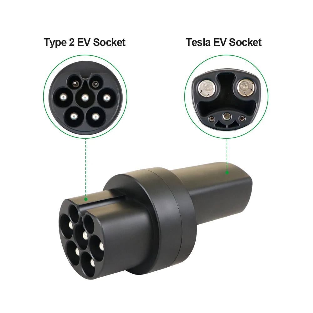 Isigma 150A 500VAC 75KW Max Type2 NACS Adapter EV Charger Converter Connector Fit for Model S/X/3