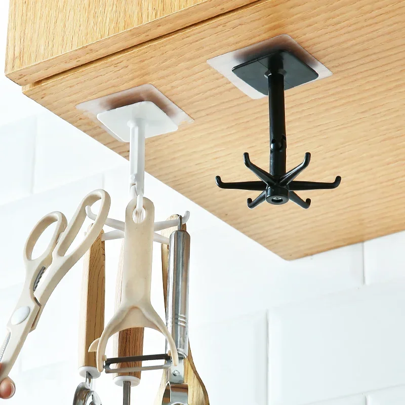 360 Grad drehbarer Klapp haken abs stanz freie Mehrzweck haken Küchen haken wasserdichter Nutz haken für das Badezimmer zu Hause