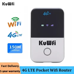 KuWfi Portable 4G Lte Router 300Mbps Unlocked Mobile Router Wireless Wifi Mini Outdoor Modem Router High Speed Hotspot