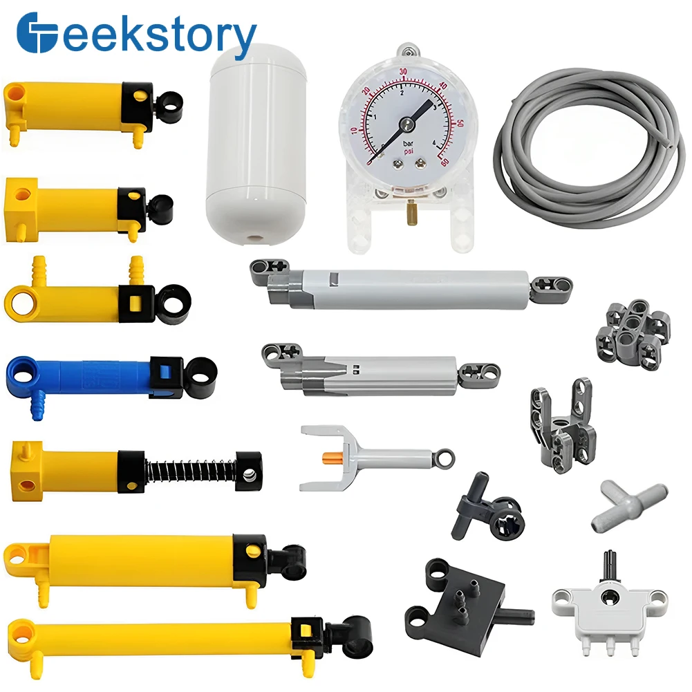 Technical Parts MOC Pneumatic Kits Cylinders Air Pump Push Rod Switch Piston Air Pipe Air Building Blocks 47225 19478 4697 8800